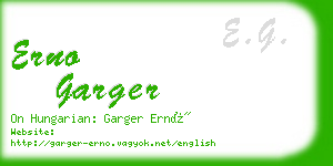 erno garger business card